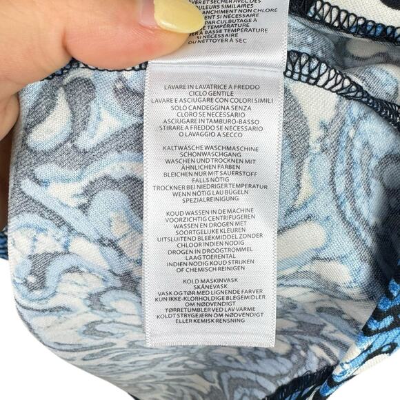 MICHAEL Michael Kors Blue White Bold Paisley Sleeveless Fit & Flare Dress - Picture 12 of 12